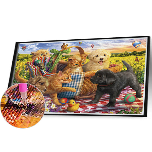 Pet Party - Full Round Drill Diamond Painting 40*30CM