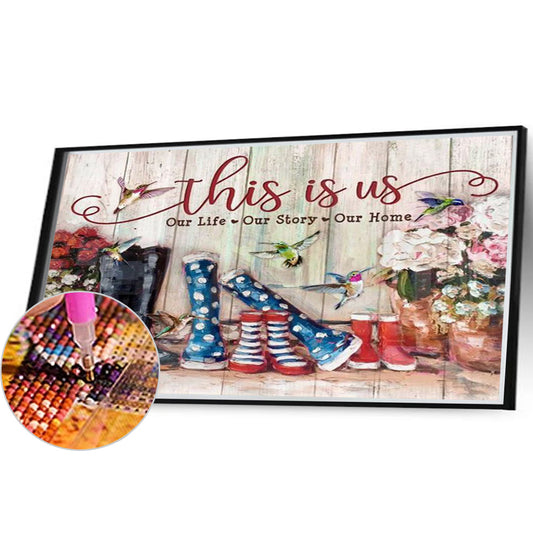 Flower Sign Bar - Full Round Drill Diamond Painting 40*30CM