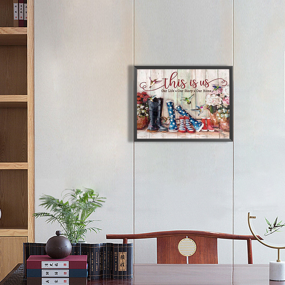 Flower Sign Bar - Full Round Drill Diamond Painting 40*30CM