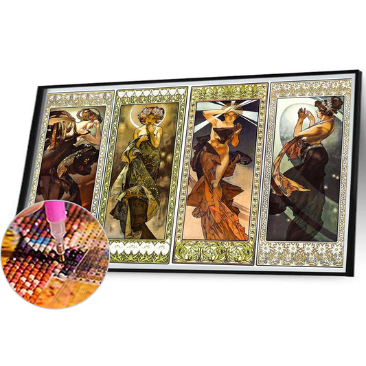 Art Illustration - Mucha - Full Round Drill Diamond Painting 70*50CM