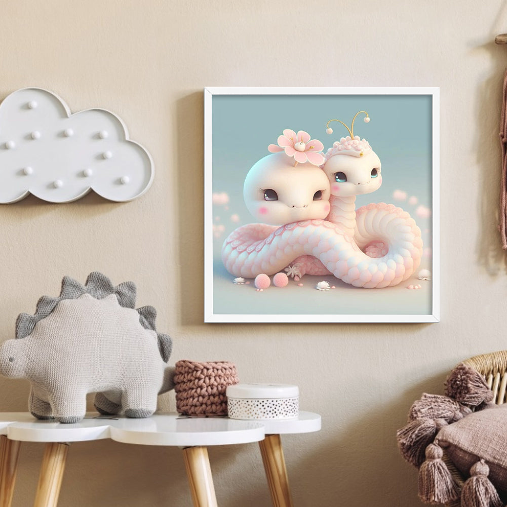 Little Snake And Mother Snake - Full Round Drill Diamond Painting 30*30CM