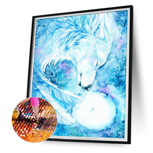 Sad Wolf - Full Round Drill Diamond Painting 30*40CM