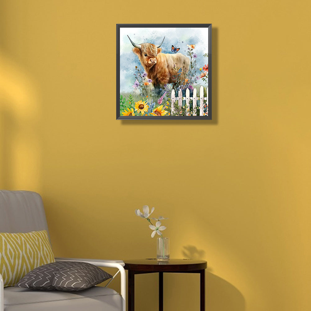 Highland Cattle - Full Round Drill Diamond Painting 30*30CM