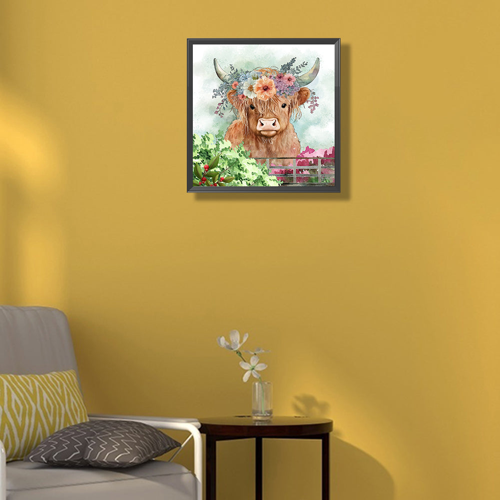 Highland Cattle - Full Round Drill Diamond Painting 30*30CM