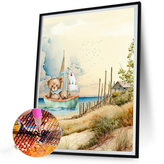 Teddy Bear - Full Round Drill Diamond Painting 30*40CM