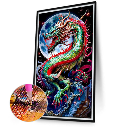 Moonlight Dire Dragon - Full Round Drill Diamond Painting 40*70CM