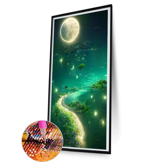 Yuexiashan Lake - Full Round Drill Diamond Painting 45*80CM