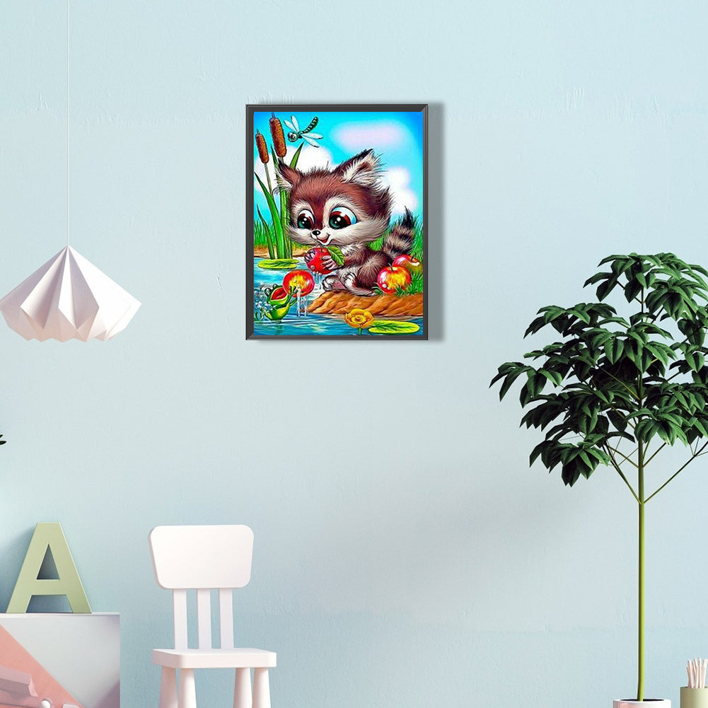 Animals Playing In The Wild - Full Round Drill Diamond Painting 30*40CM