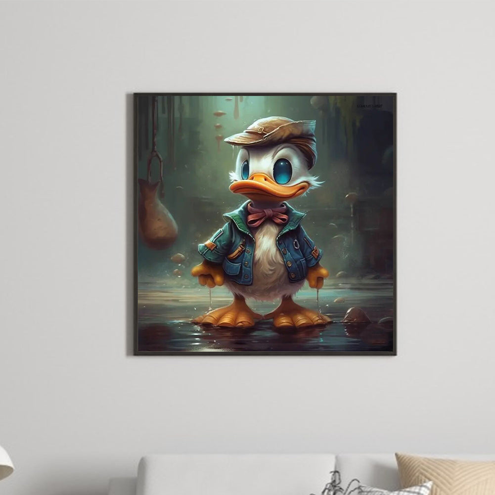 Rainy Night Donald Duck - Full Round Drill Diamond Painting 30*30CM