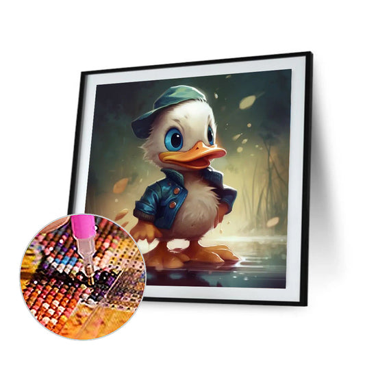 Rainy Night Donald Duck - Full Round Drill Diamond Painting 30*30CM
