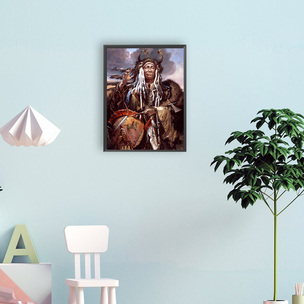 Indians - Full Round Drill Diamond Painting 30*40CM