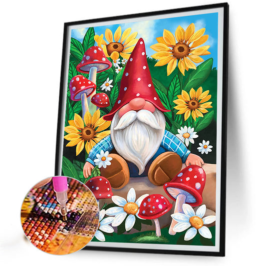 Flower And Dwarf - Full Round Drill Diamond Painting 30*40CM
