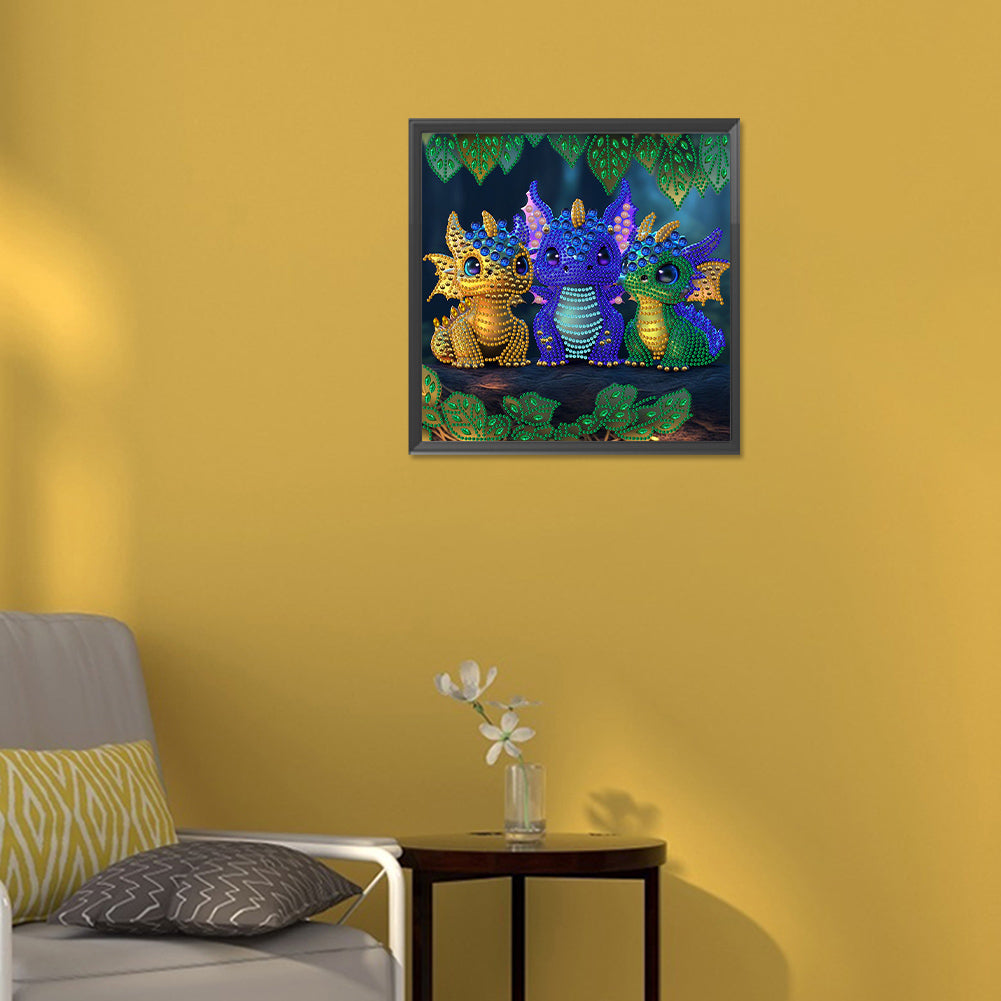 Baby Dragon - Special Shaped Drill Diamond Painting 30*30CM