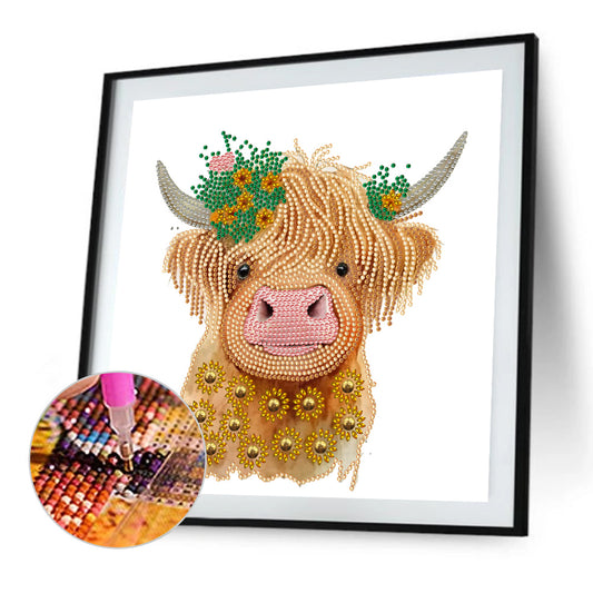 Highland Yak - Special Shaped Drill Diamond Painting 30*30CM