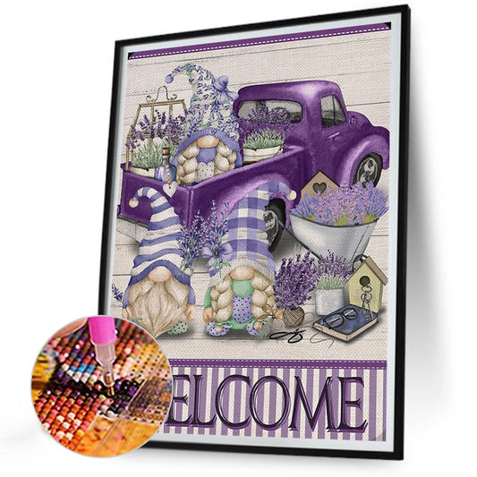 Lavender Gnome - Full Round Drill Diamond Painting 30*40CM