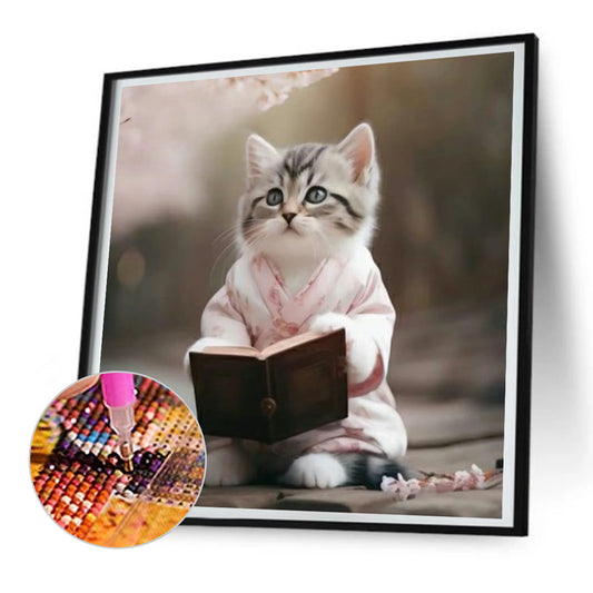 Working Cat - Full Round Drill Diamond Painting 30*30CM