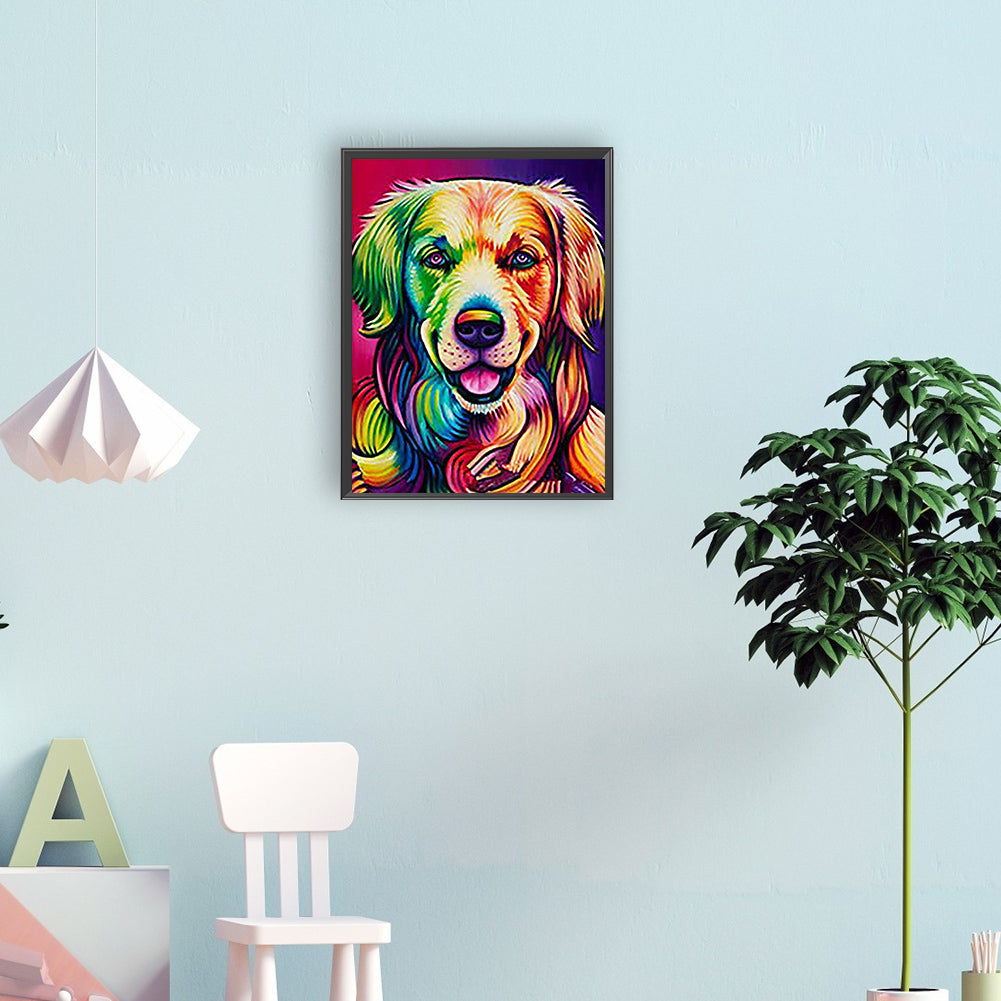 Colorful Dog - Full Round Drill Diamond Painting 30*40CM