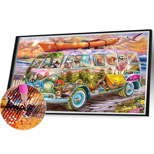 Zoo Bus - Full Round Drill Diamond Painting 70*50CM