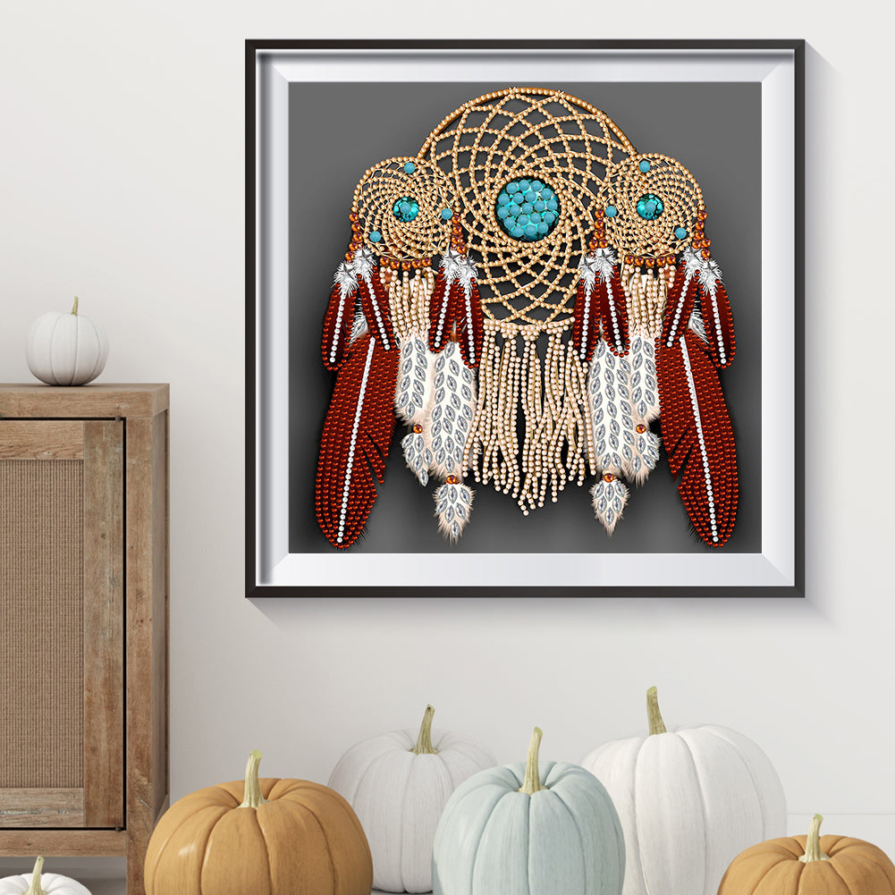 Indian Dreamcatcher Mandala - Special Shaped Drill Diamond Painting 30*30CM