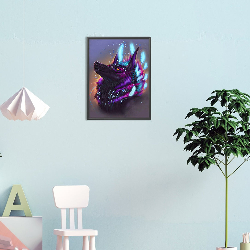 Black Wolf - Full Round Drill Diamond Painting 30*40CM