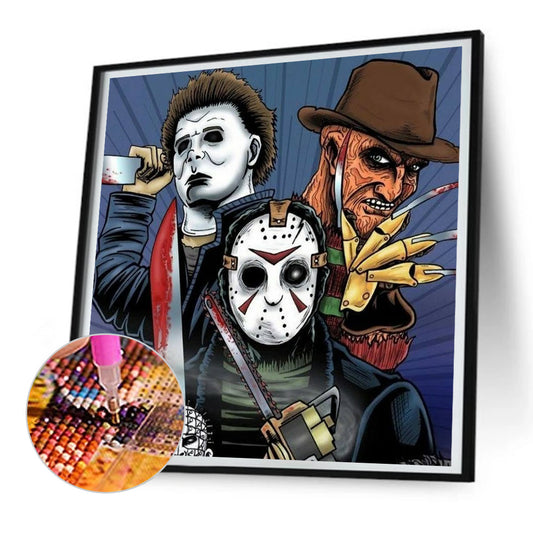 Horror Mask Head - Full Round Drill Diamond Painting 30*30CM