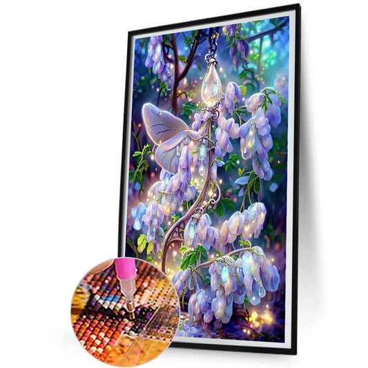 Wisteria Flower - Full Round Drill Diamond Painting 30*50CM