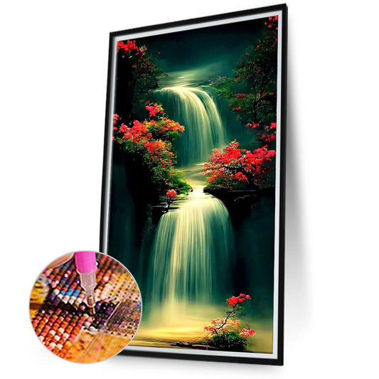 Luminous Waterfall - Full Round Drill Diamond Painting 40*70CM