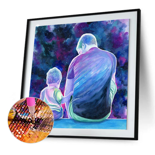 Parent-Child Time Father'S Day - Full Round Drill Diamond Painting 30*30CM