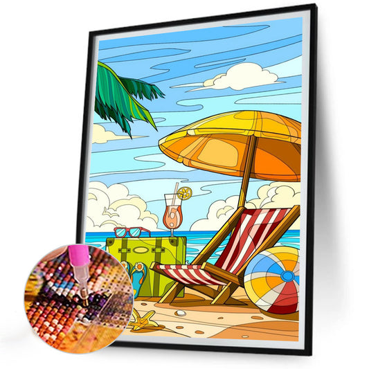 Beach Chair - Full Round Drill Diamond Painting 30*40CM