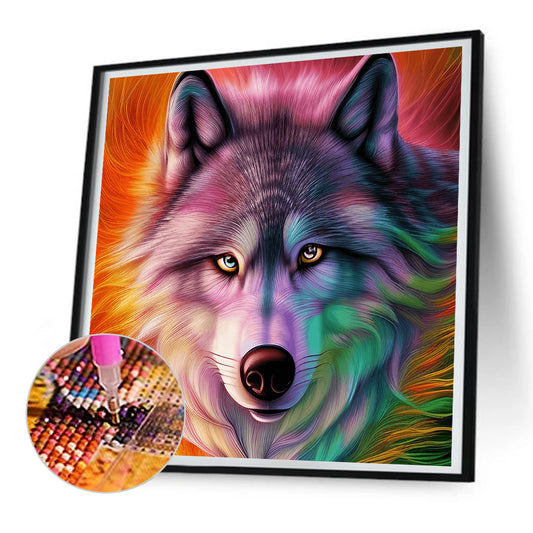 Aurora Wolf - Full Round Drill Diamond Painting 30*30CM