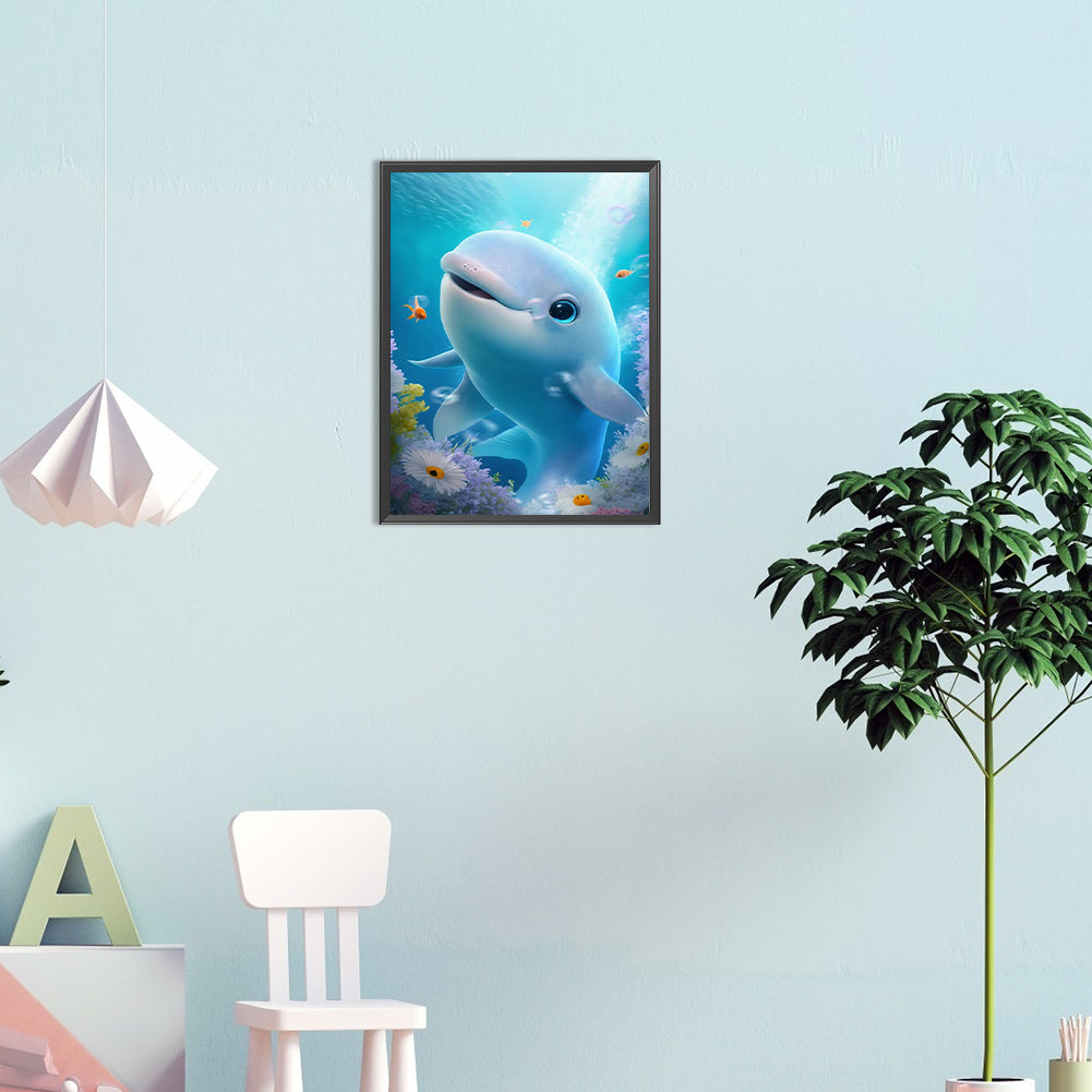 Longing Dolphin - Full Round Drill Diamond Painting 30*40CM