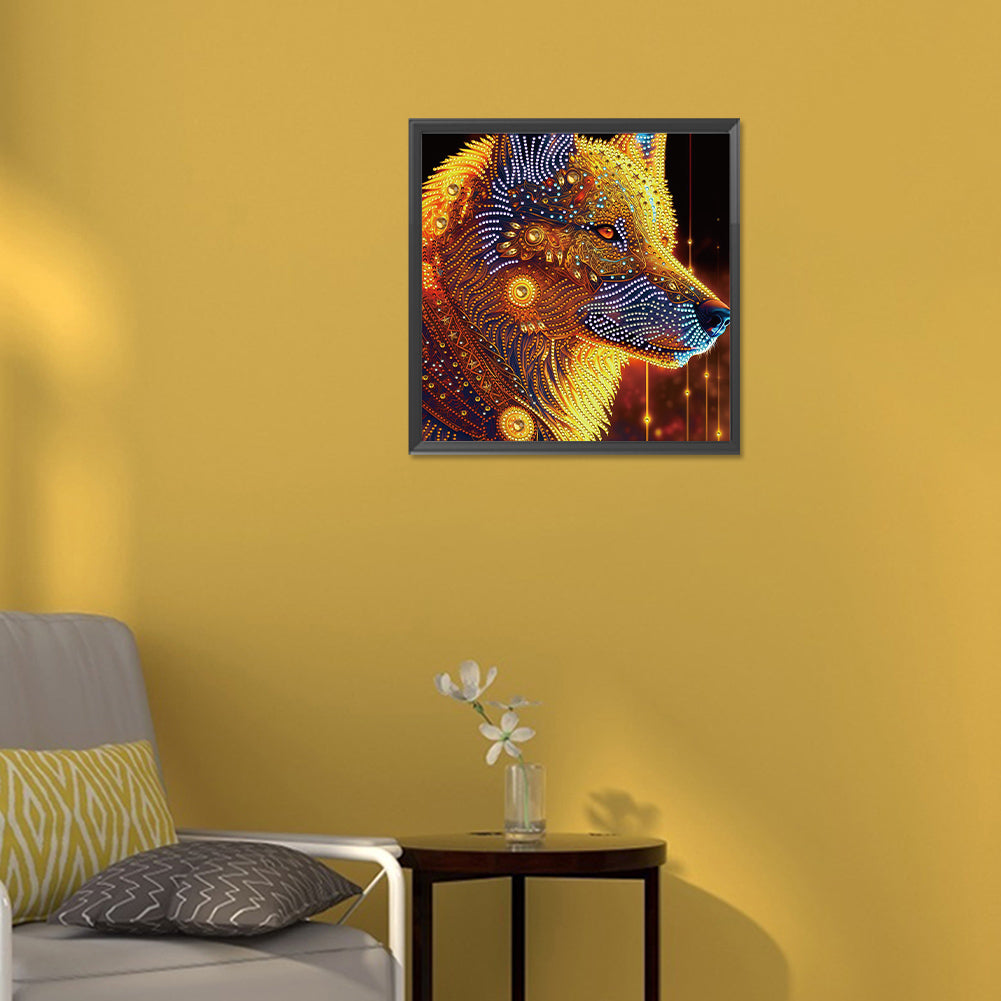 Golden Wolfhound - Special Shaped Drill Diamond Painting 30*30CM