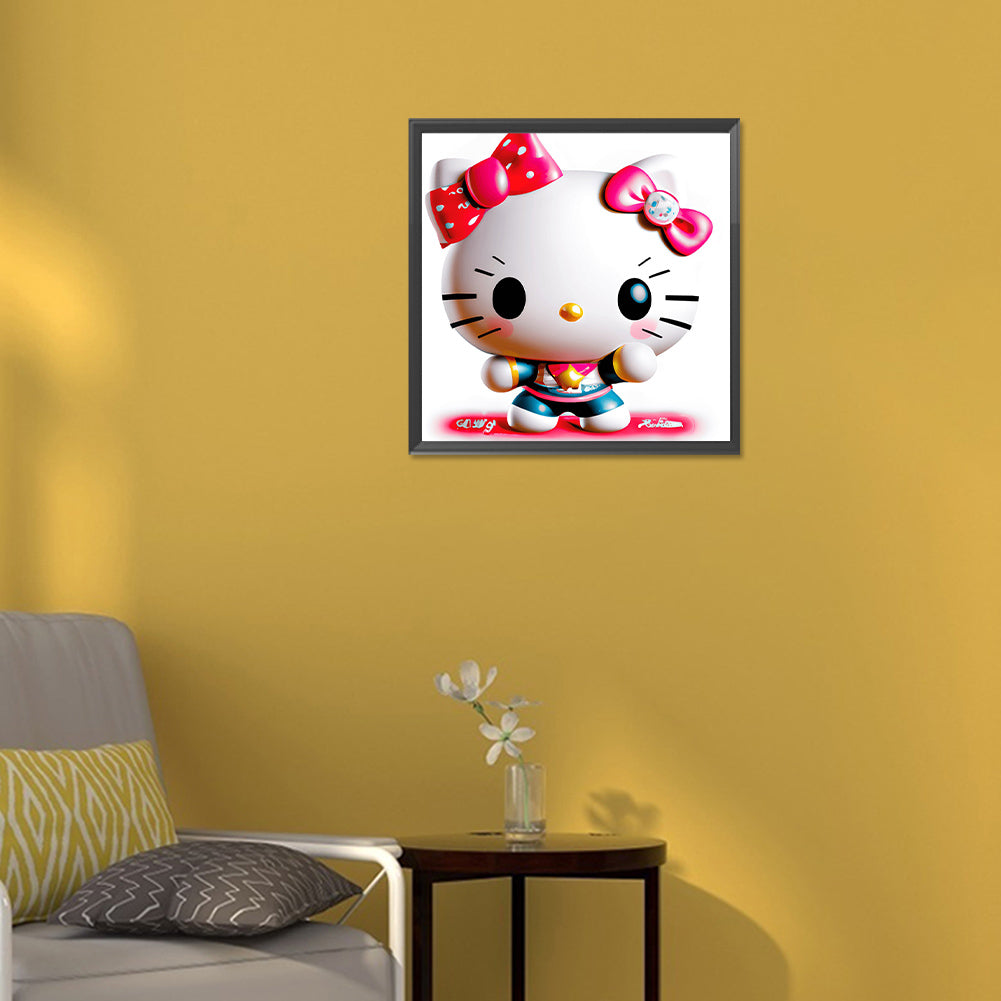 Exquisite Hello Kitty - Full Round Drill Diamond Painting 30*30CM
