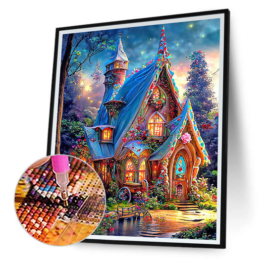 Flower House - Full Round Drill Diamond Painting 30*40CM