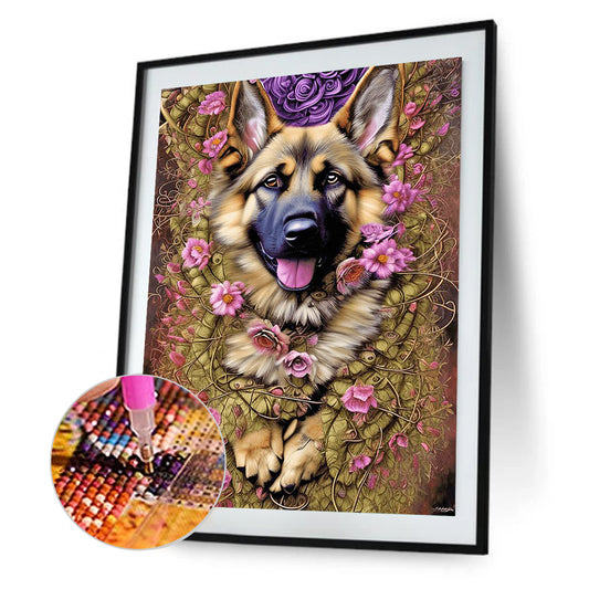 Wolf Dog - Full Round Drill Diamond Painting 30*40CM