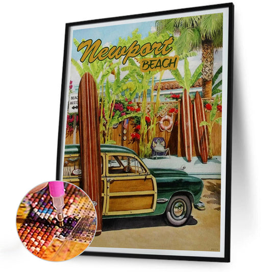 Summer Vibe Car - Full Round Drill Diamond Painting 30*40CM