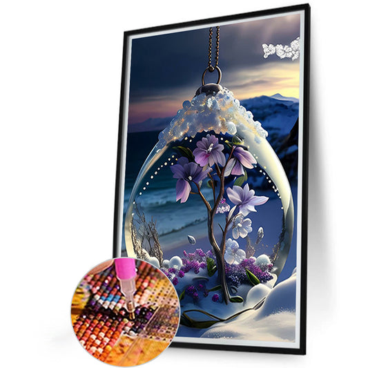 Flower Pendant - Full Square Drill Diamond Painting 20*30CM