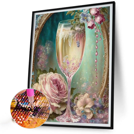 Flower Goblet - Full Square Drill Diamond Painting 30*40CM