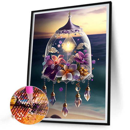 Flowers Wind Chimes - Full Square Drill Diamond Painting 30*40CM