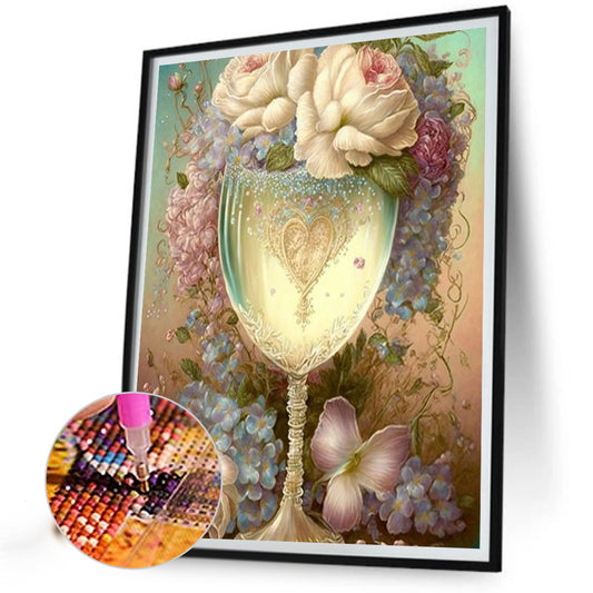 Rose Goblet - Full Square Drill Diamond Painting 40*50CM
