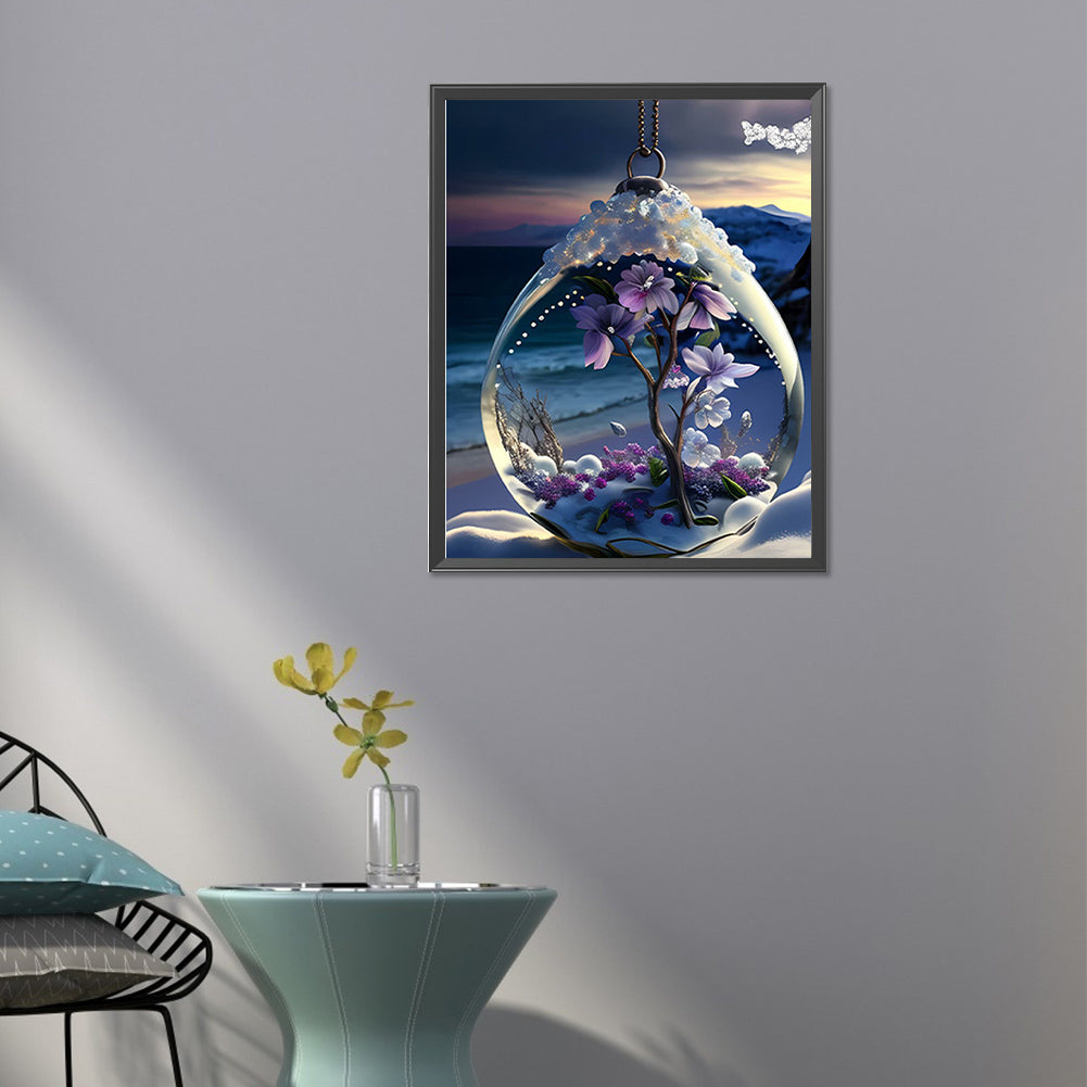 Flower Pendant - Full Square Drill Diamond Painting 40*50CM
