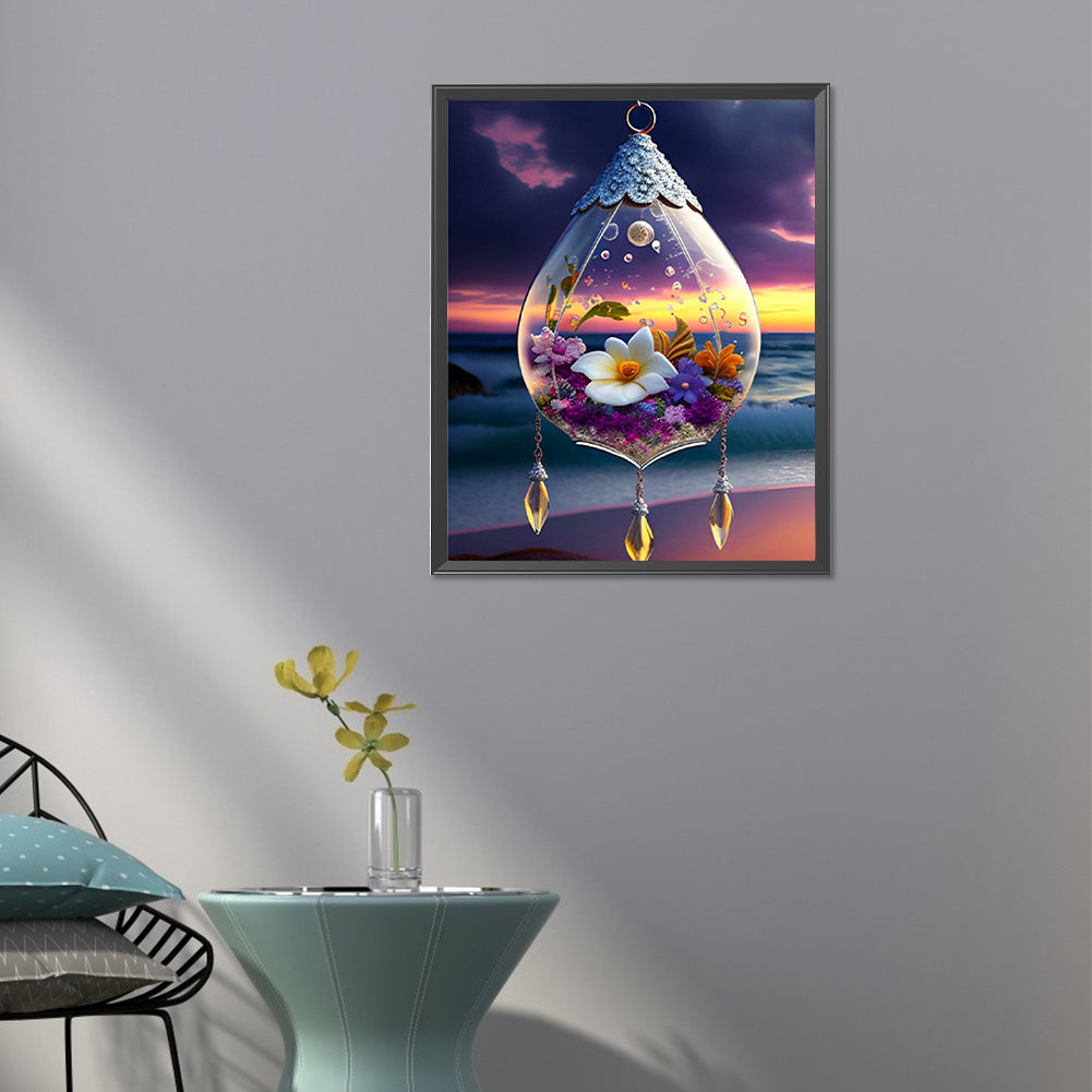Flowers Wind Chimes - Full Square Drill Diamond Painting 40*50CM