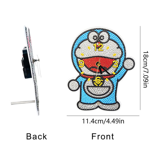 DIY Crystal Diamond Clock Art Craft Set 5D Diamond Art Mosaic Clock Cartoon Gift