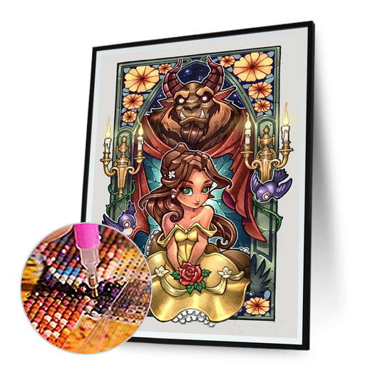Beauty And The Beast - Full Round Drill Diamond Painting 30*40CM