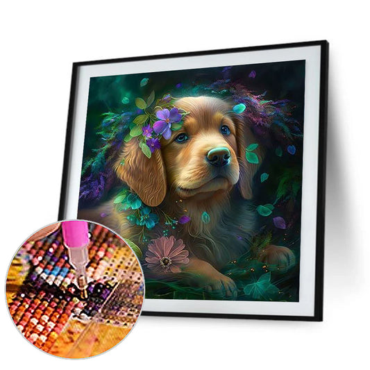 Dog - Full Round Drill Diamond Painting 30*30CM