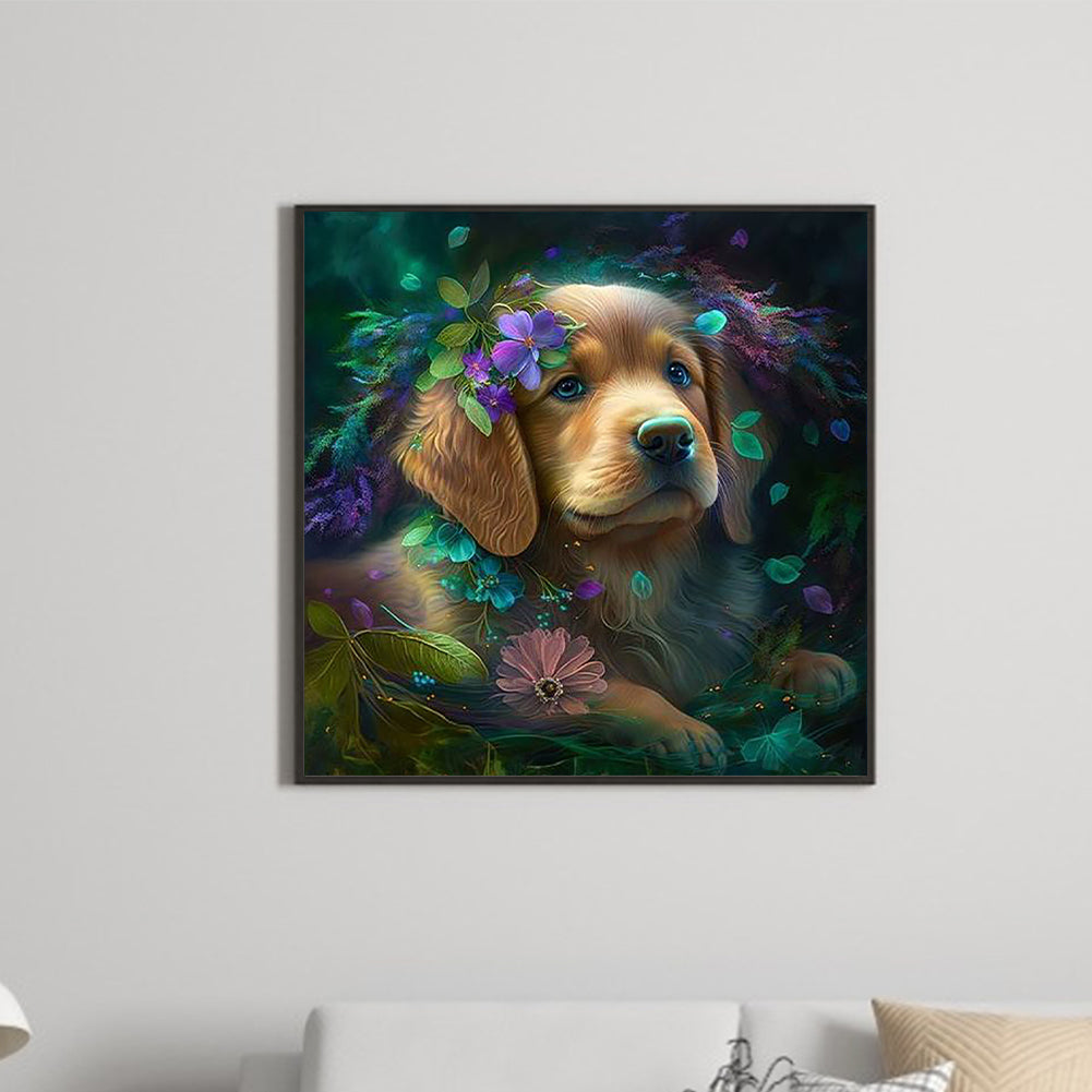Dog - Full Round Drill Diamond Painting 30*30CM