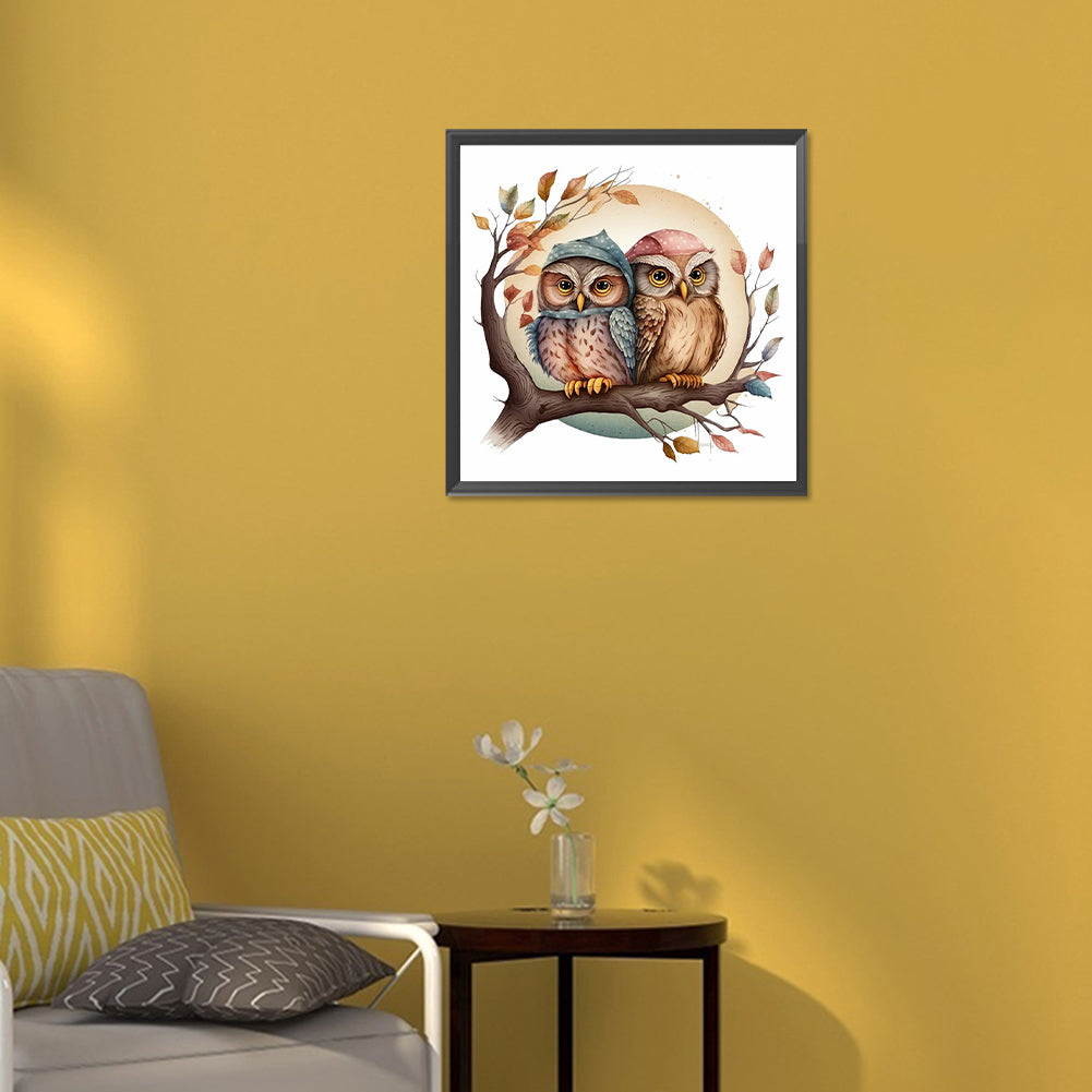 Owl - Full Round Drill Diamond Painting 30*30CM
