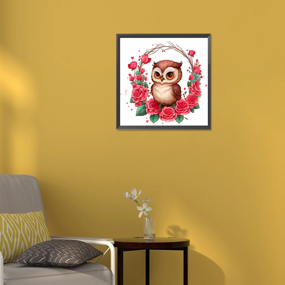 Owl - Full Round Drill Diamond Painting 30*30CM
