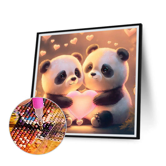 Two Red Pandas - Full Round Drill Diamond Painting 30*30CM