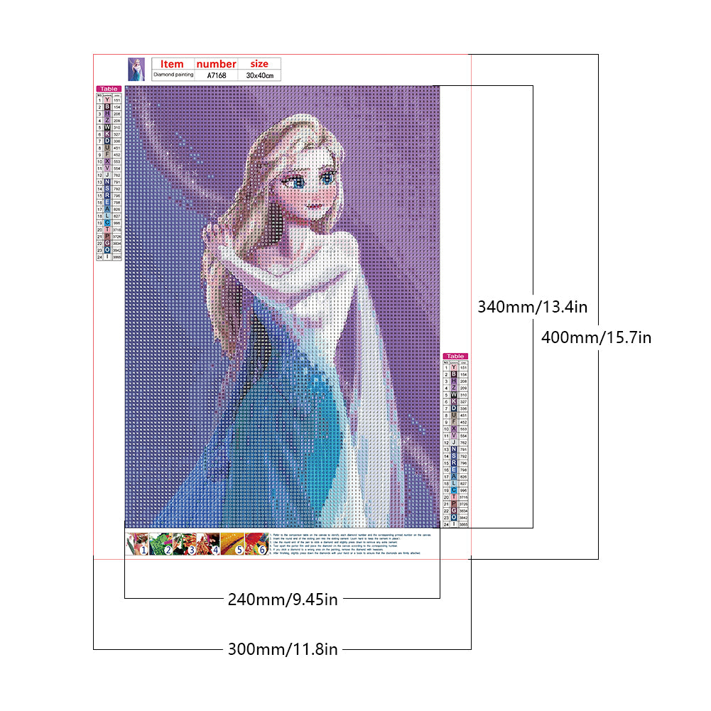Frozen Elsa - Full Round Drill Diamond Painting 30*40CM